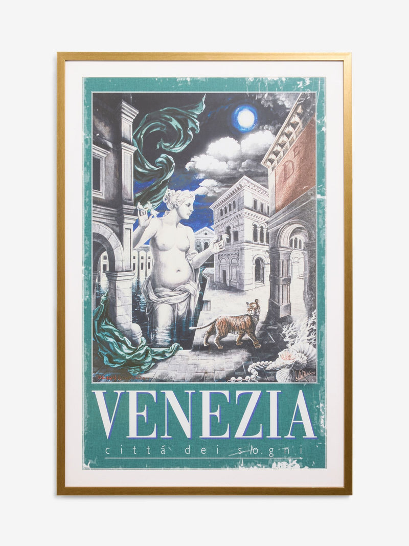 Laurence Llewelyn-Bowen Teal Blue Venezia wall art 90cm x 60cm, UK version