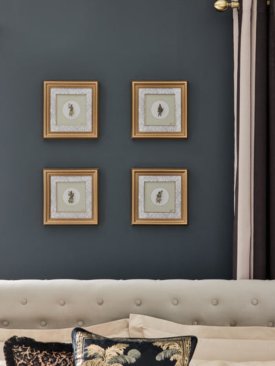 Next Laurence Llewelyn-Bowen Harlequinade Vignette Print Wall Art Set of 4 Gold Frame 25cm- Buy online at McGrocer
