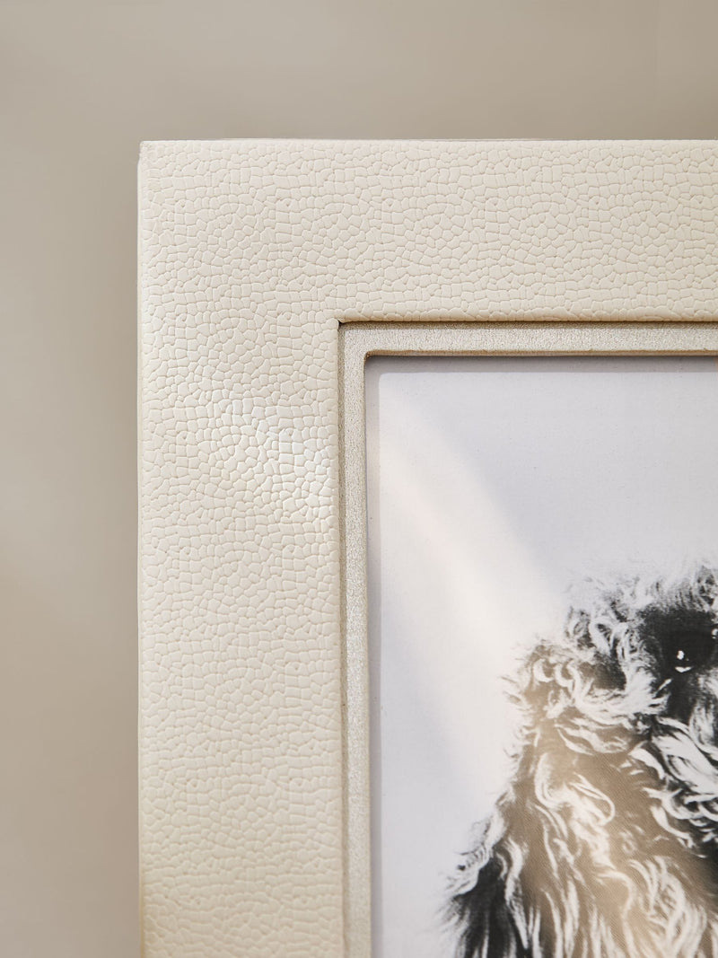 Sosandar cream faux leather photo frame 7 x 5 inch (British brand)