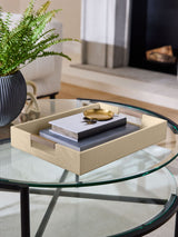 Next Sosandar Cream Faux Leather Serving Tray- Buy online at McGrocer