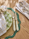 Nina Campbell Natural Chester Ceramic Handle 16 Piece Cutlery Set, imported from the UK