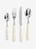 Nina Campbell Natural Chester Ceramic Handle 16 Piece Cutlery Set, imported from the UK