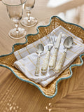 Nina Campbell Natural Chester Ceramic Handle 16 Piece Cutlery Set, imported from the UK
