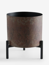 Next French Connection Black/Bronze Patina Metal Stand Plant Pot 18cm- Buy online at McGrocer