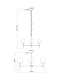 Bronze Carolina 3-light chandelier 75cm, imported from the UK