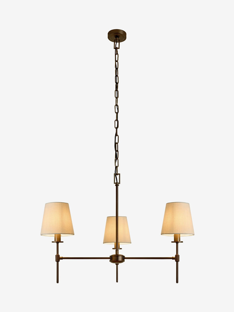 Bronze Carolina 3-light chandelier 75cm, imported from the UK