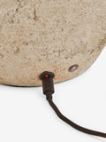 Grey Avebury rechargeable table lamp with fabric shade, imported from the UK