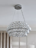 Monaco chandelier chrome ceiling light with glass crystals, imported from the UK