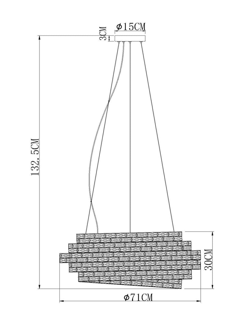 Monaco chandelier chrome ceiling light with glass crystals, imported from the UK