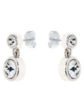 Karen Millen silver crystal drop earrings 1cm x 1.8cm, UK version