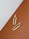 Karen Millen gold crystal drop earrings ellipse design, imported from the UK