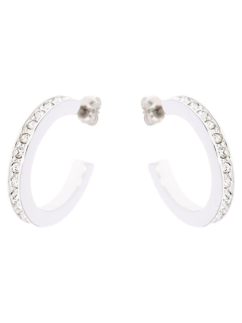 Karen Millen silver crystal hoop earrings 1.6cm, UK version
