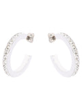 Karen Millen silver crystal hoop earrings 1.6cm, UK version