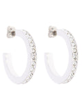 Karen Millen silver crystal hoop earrings 1.6cm, UK version