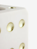 White gold dice tissue box 13.5cm cube (British brand)