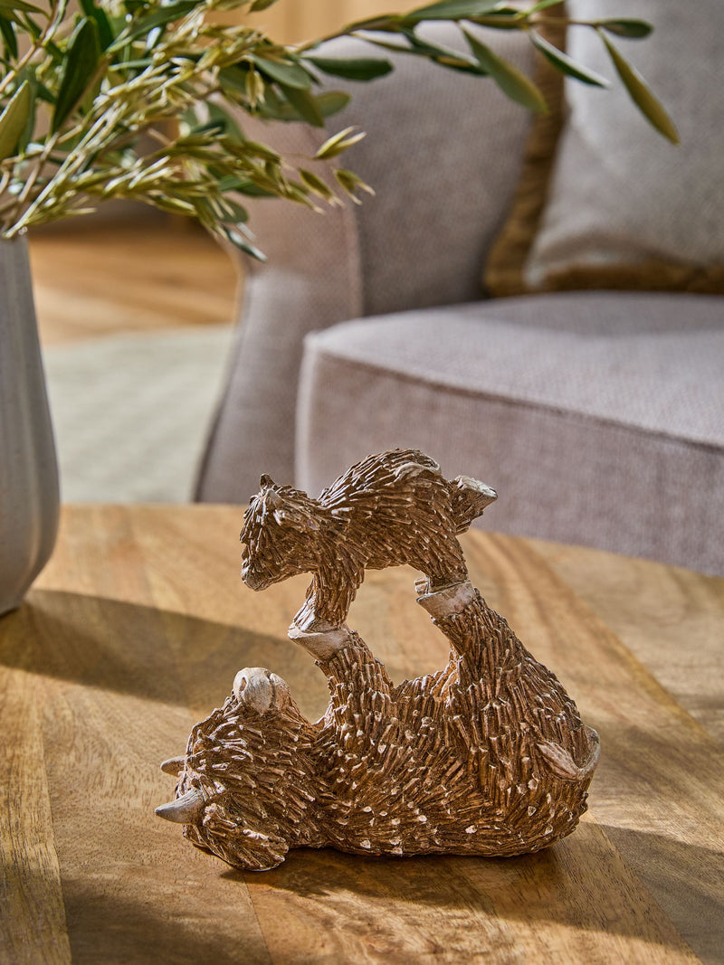 Hamish Highland Cow parent and child figurine ornament, imported from the UK