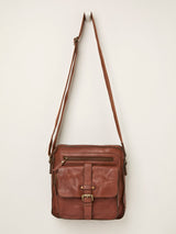 Next FatFace Chestnut Brown Leather Cross-Body Bag- Buy online at McGrocer