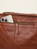 FatFace chestnut brown leather cross-body bag imported from the UK