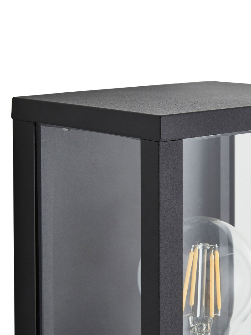 BHS Chinon outdoor box lantern matt black glass panels - British product