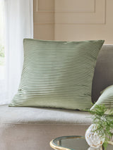 Next Sage Green Velvet Pleat Cushion - 59 x 59cm- Buy online at McGrocer