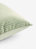Sage green velvet pleat cushion 59cm (British brand)