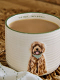 Labradoodle-themed stoneware mug 14cm, imported from the UK
