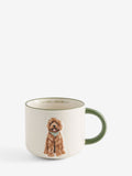 Labradoodle-themed stoneware mug 14cm, imported from the UK
