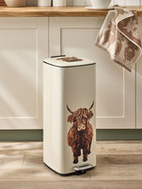Next Natural Hamish the Highland Cow 30 Litre Soft Close Pedal Bin- Buy online at McGrocer