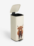 Natural Hamish Highland cow 30 litre pedal bin (British brand)