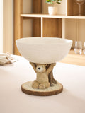 Cream speckled ceramic fruit bowl with resin Bertie bear, imported from the UK
