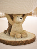 Cream speckled ceramic fruit bowl with resin Bertie bear, imported from the UK