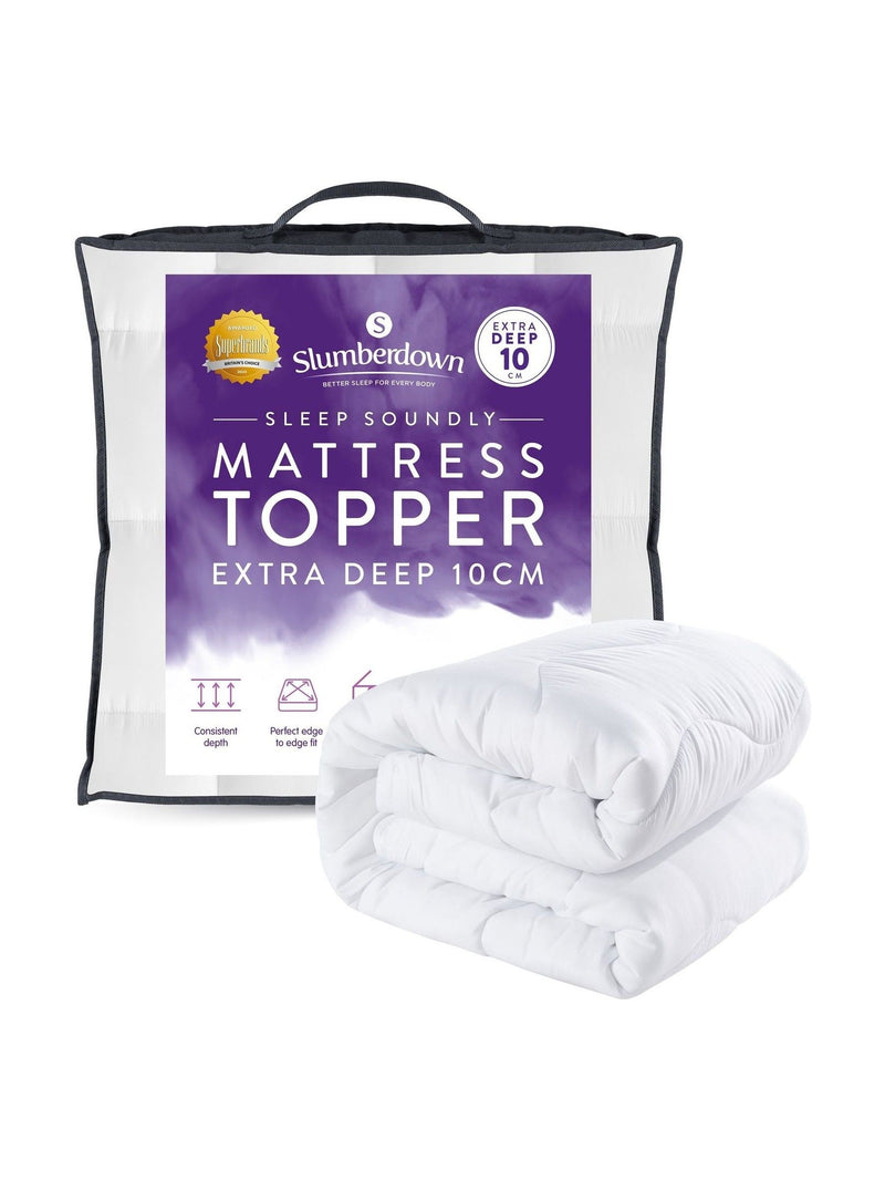 Slumberdown White Sleep Soundly Extra Deep Mattress Topper 10cm (British brand)