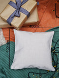 Solesmith linen wreath cushion personalised with family name (British brand)