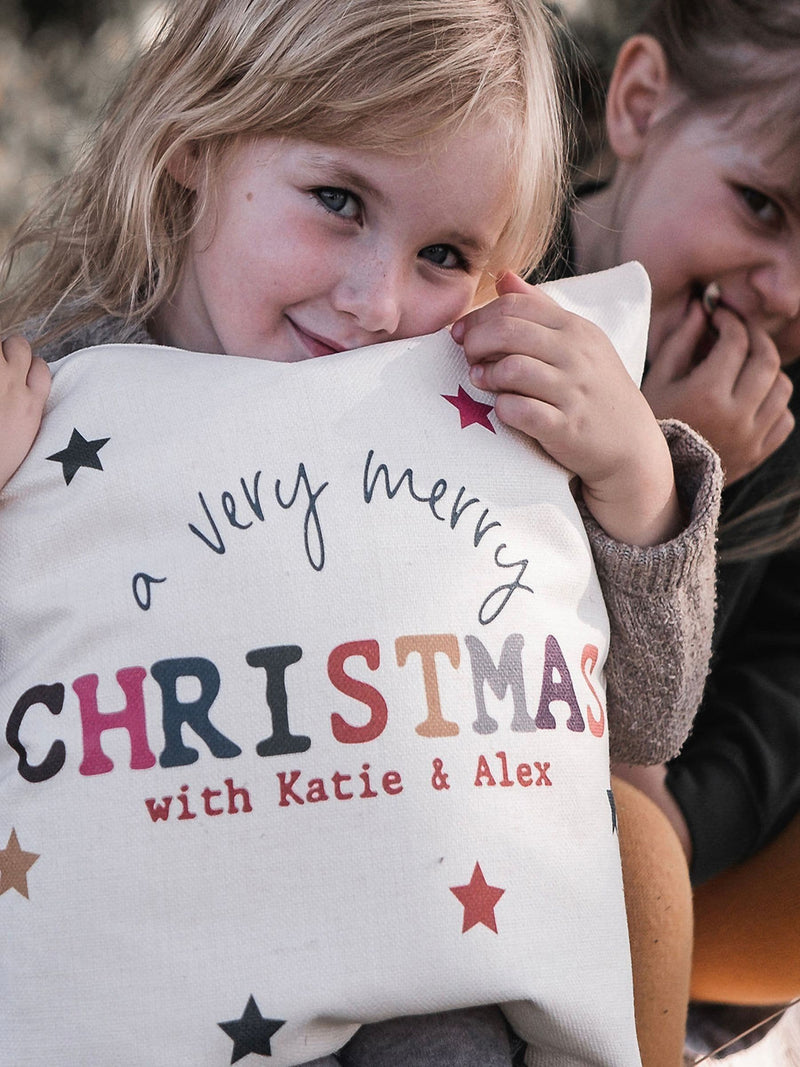 Solesmith personalised Christmas cushion 40x40cm (British brand)