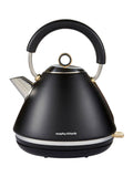 Morphy Richards Black Accents Pyramid Kettle 1.5L, imported from the UK