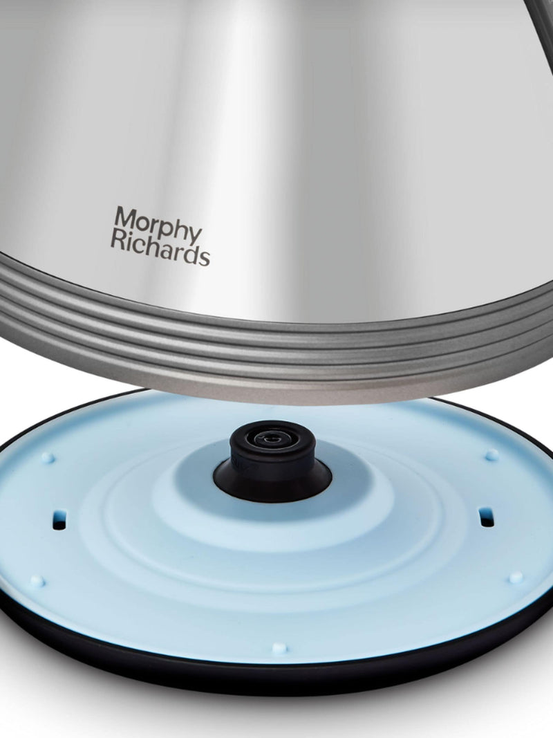 Morphy Richards Black/White Venture Retro Pyramid Kettle 1.5L, imported from the UK