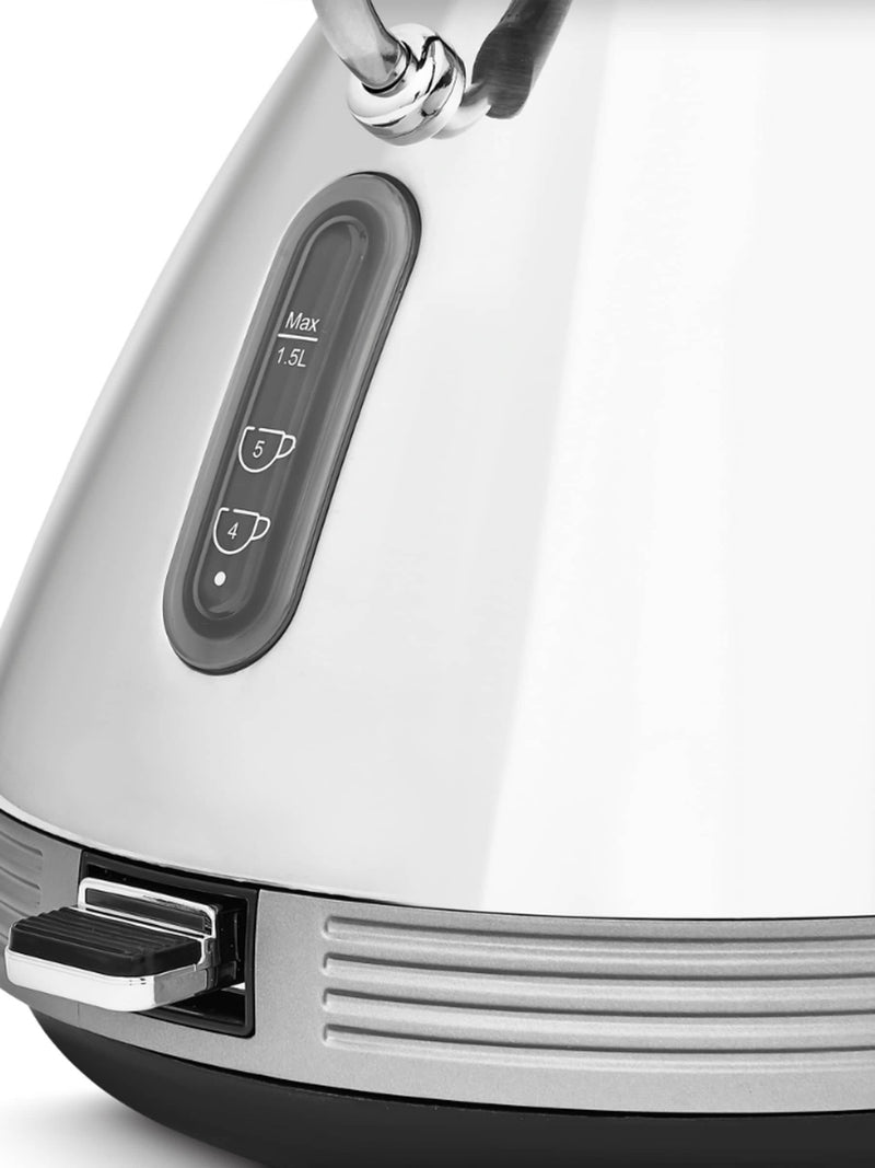 Morphy Richards Black/White Venture Retro Pyramid Kettle 1.5L, imported from the UK
