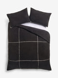 Black fleece trim duvet cover and pillowcase set - British product