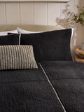 Black fleece trim duvet cover and pillowcase set - British product