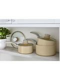 Swan retro cream saucepan set 3 piece, UK version