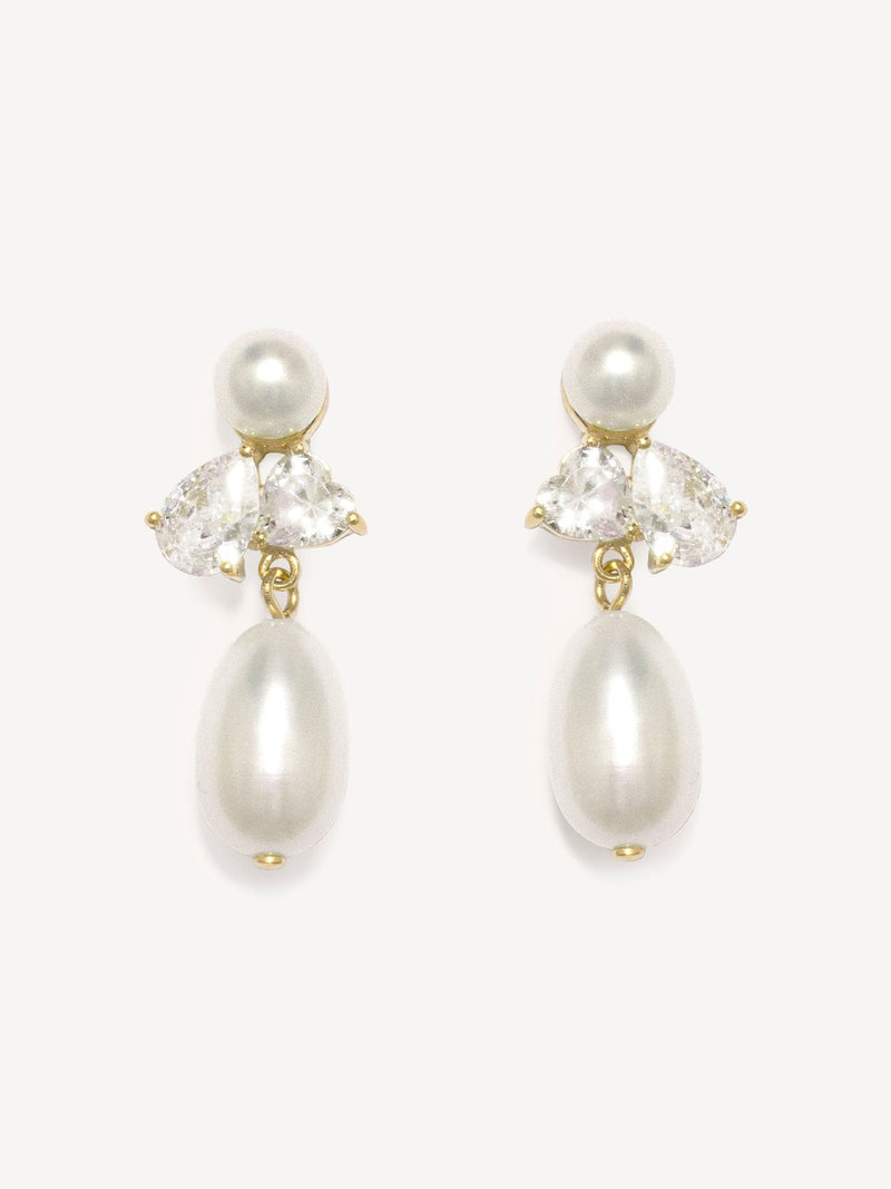 CompletedWorks gold plated pearl drop earrings - British product
