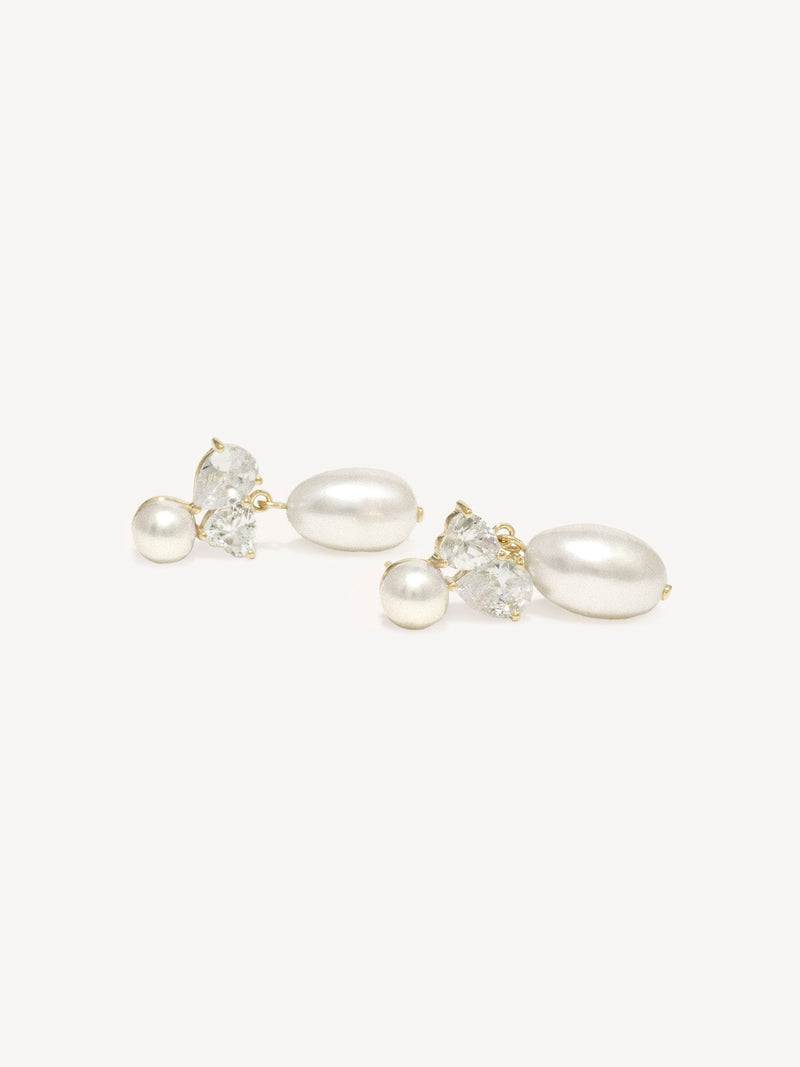CompletedWorks gold plated pearl drop earrings - British product