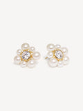 CompletedWorks gold vermeil pearl zirconia earrings 19mm (British brand)