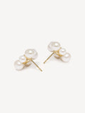CompletedWorks gold vermeil pearl zirconia earrings 19mm (British brand)
