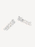 CompletedWorks silver tone drop earrings with freshwater pearl and zirconia 40mm (British brand)
