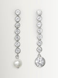 CompletedWorks silver tone ascent earrings freshwater pearls zirconias, UK version