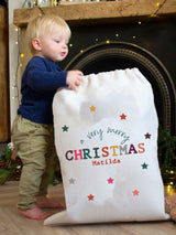 Next Solesmith 100% Linen Colourful Christmas Personalised Sack- Buy online at McGrocer