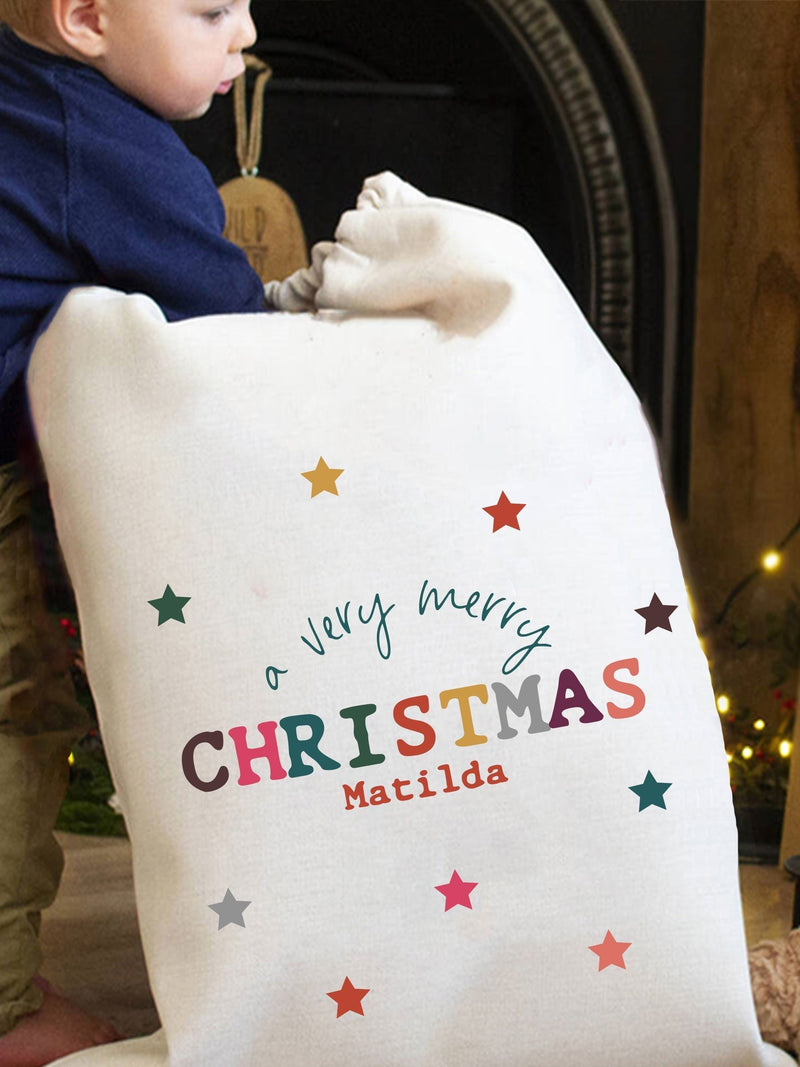 Solesmith linen Christmas personalised sack - British product