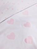 White/Pink Heart Reversible Duvet Cover and Pillowcase Set