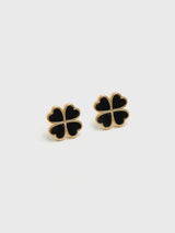 Next Jon Richard Gold Tone Jet Enamel Clover Stud Earrings Fashion Jewellery 10mm- Buy online at McGrocer